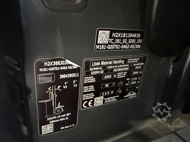 3.+4.V Seitenschieber Elektro 7.399 h Linde E 20PH