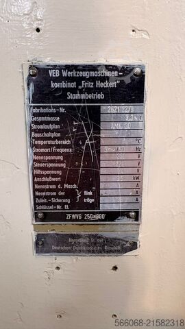 Gewindefräsen und Wälzfräsmaschine WMW HECKERT ZFWVG 250x800