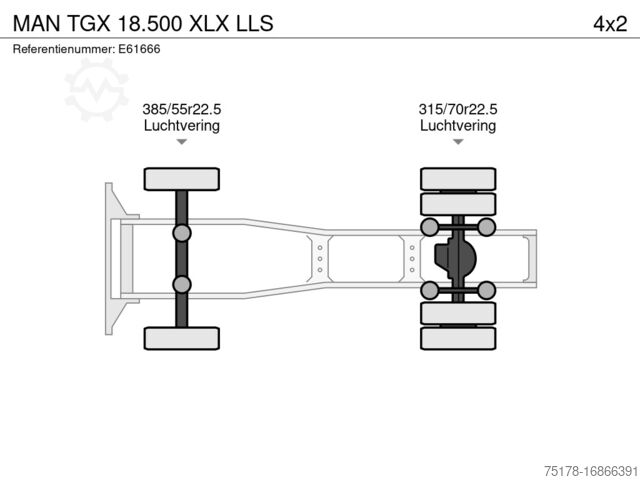 Standard tractor MAN TGX 18.500 XLX LLS