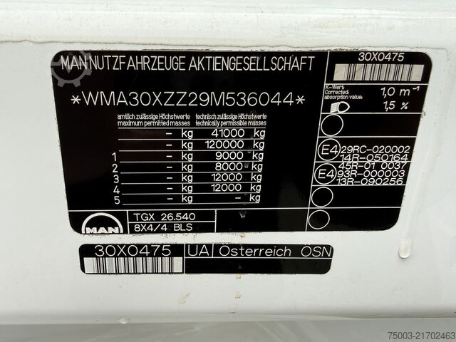 Heavy-duty truck MAN TGX 41.540 8X4 BLS 120.000Kg