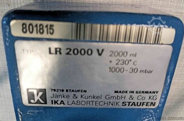 IKA LR 2000 V laboratory reactor complete set Ultra-Turrax T25 RE 162 P water bath LT5 IKA LR 2000 V