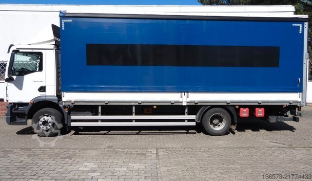 Flatbed truck with tarp MAN TGM 15.290 BL Schiebeplane mit Edscha