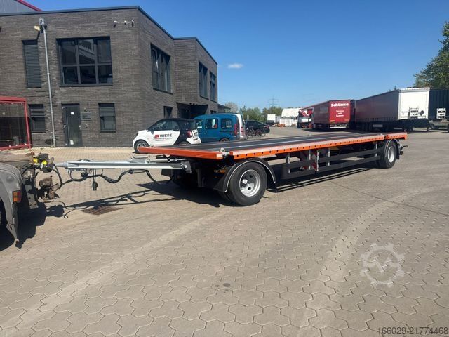 Trailer with working platform  Wiese Plattform Anhänger mit Twistlocks