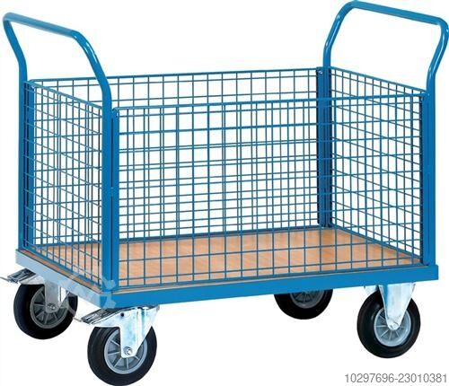 Four-sided trolley with wire mesh walls - 1 unit  