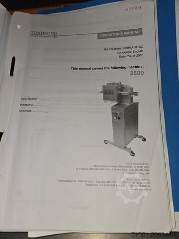 Meat processing machine Townsend Peeler 2600