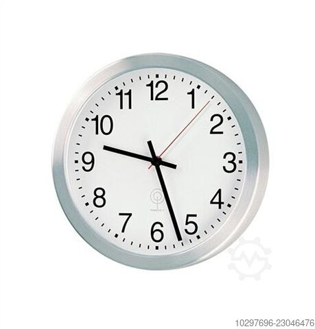 Wall clock, radio-controlled, aluminum, matte silver – 1 piece  