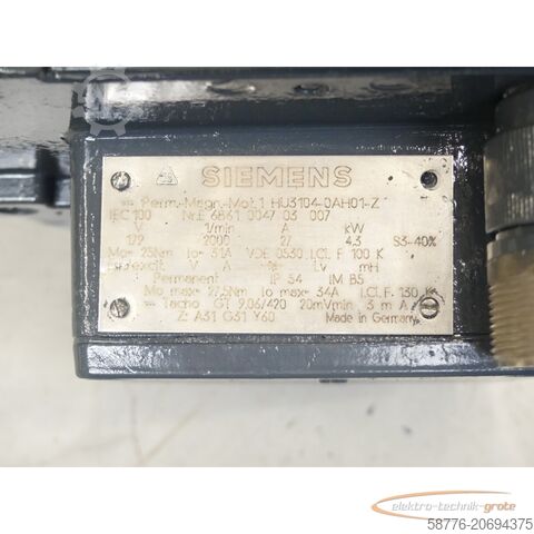 Control unit Siemens 1HU3104-0AH01 - Z Perm.-Mag.-Motor SN: E6B61004703007 generalüberholt mit 12 Monaten Gewährleistung