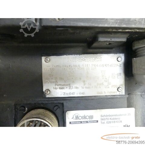 Control unit Siemens 1HU3104-0AH01-0ZZ9 -Z G=G43-G45 SN: E8261958202001