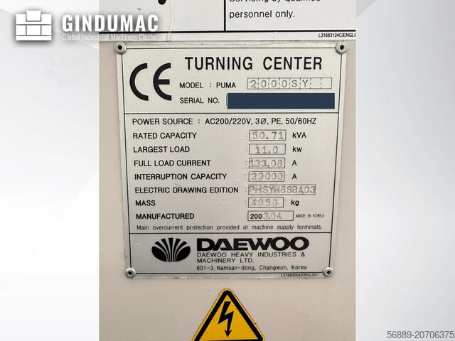 Turn-Mill Centre DAEWOO PUMA 2000 SY