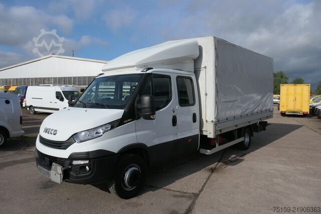 Curtain sider van iveco Daily 70C18H D70C DoKa LBW AHK Klima Tempomat Regaleinbauten COC Standheizung