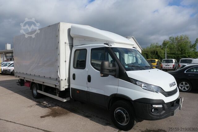 Curtain sider van iveco Daily 70C18H D70C DoKa LBW AHK Klima Tempomat Regaleinbauten COC Standheizung