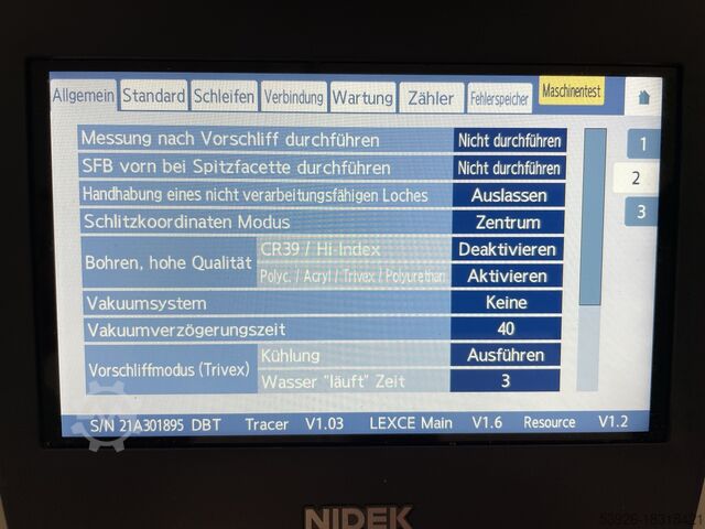 Automatic edger Nidek LEXCE DB-T Patternless Edger from 2023