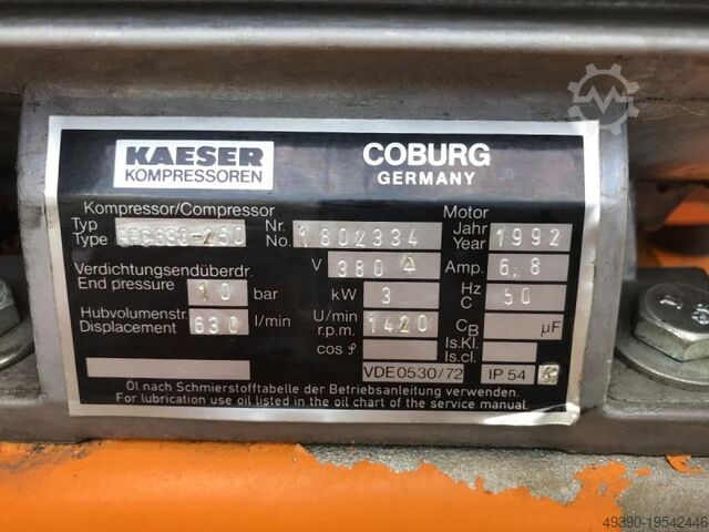 Kolbenkompressor, Druckluftkompressor, Drucklufterzeuger KAESER EPC 630-250