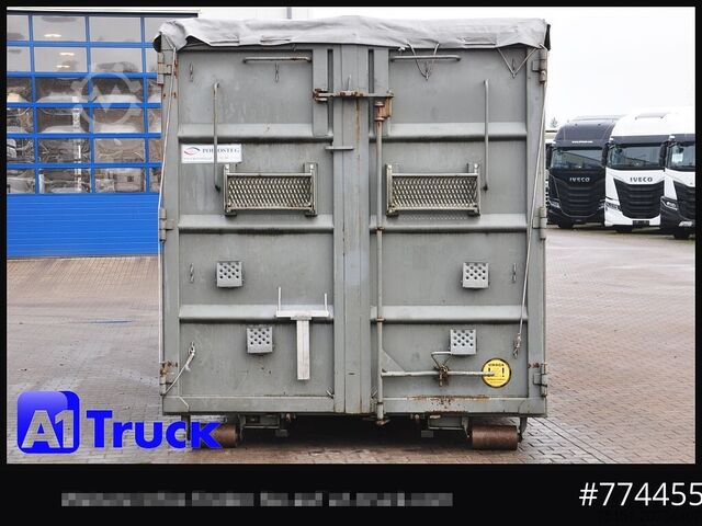 Abrollkipper POL OSTEG Abrollcontainer 47,5m³,  Mulde, Dachplane, Portaltür