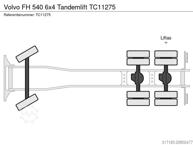 Kipper Volvo FH 540 6x4 Tandemlift