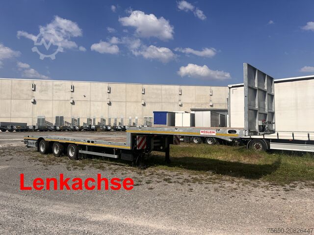 Tieflader-Sattelauflieger Möslein ST 3 Plato 8,7 3 Achs Satteltieflader Plato 45 t GGfür Fertigteile, Baumaschinen