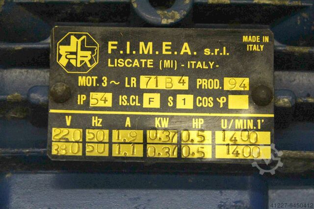 Gear motor 0.37 kW 21 rpm FIMEA 71 b4