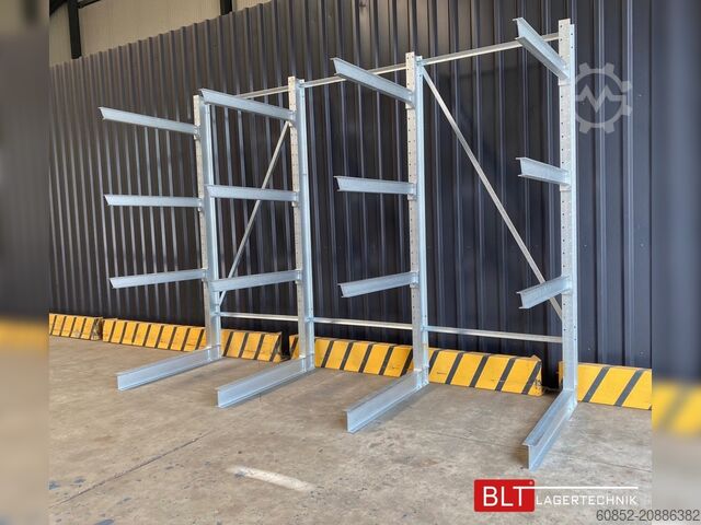 Cantilever rack ca. 4,02 lfm. Kragarmregal H: 300 cm T: 137 cm , 500 Kg/Arm , 4 Lagerebenen