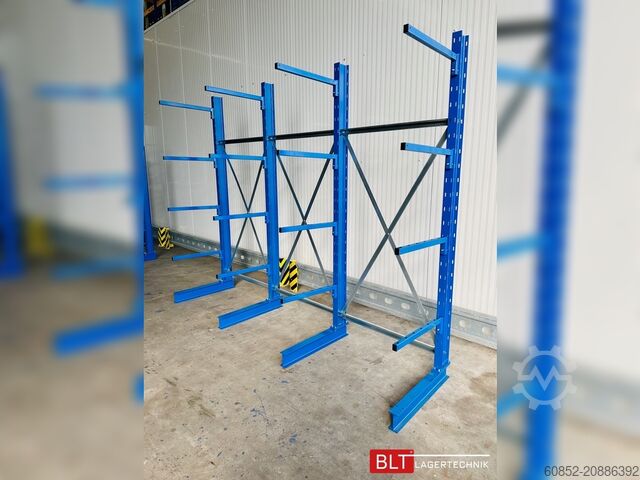 Cantilever rack ca. 3,15 lfm. Kragarmregal Langgutregal H: 250 cm 140 kg/Arm META Multistrong