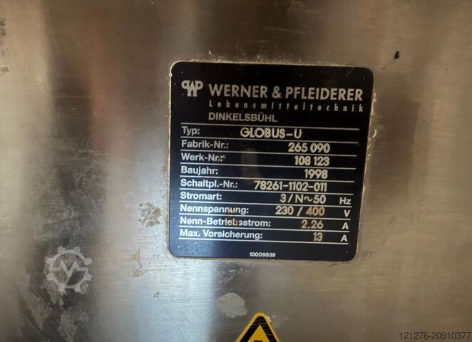 Bread rounder and long moulder machine Werner & Pfleiderer Globus U