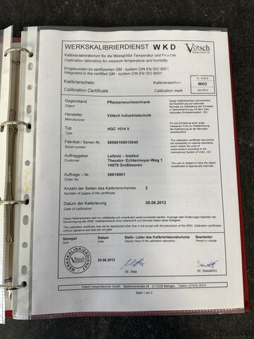 Vötsch Klimaprüfschrank Fitotron HGC1014 Vötsch Klimaprüfschrank 5°C bis +45° Fitotron HGC 1014 V Schrank 3 mit Bel.