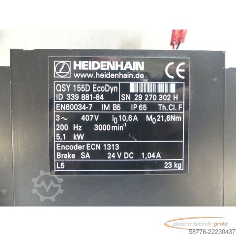 Control unit Heidenhain Rotor für QSY 155D EcoDyn ID: 339 881-84 Motor SN: 29270302H