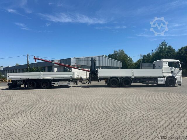 Flatbed truck MAN TGX 26.470 6x2  Palfinger PK 18500 Funk + Hänger