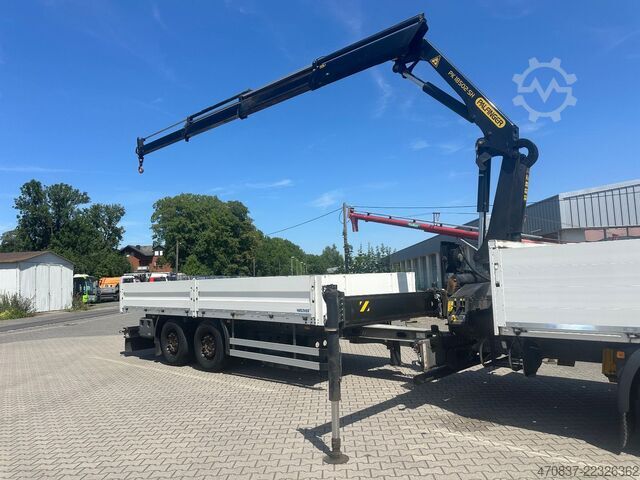 Flatbed truck MAN TGX 26.470 6x2  Palfinger PK 18500 Funk + Hänger