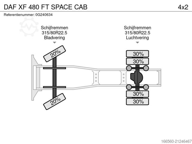 Standard-Traktor DAF XF 480 FT SPACE CAB