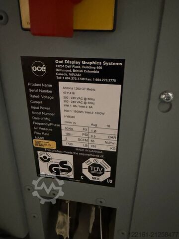 Digitaldruckmaschine Oce Arizona 1260 GT With Low mileage