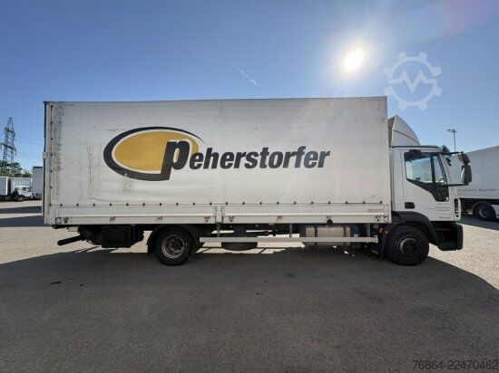 Flatbed truck with tarp IVECO EUROCARGO 140E PLANE, LBW BÄR, EURO 6, KLIMA