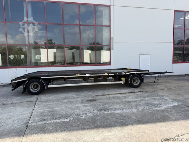 Low loader trailer Hüffermann ISA  2 Achs Abrollanhänger- Tieflader