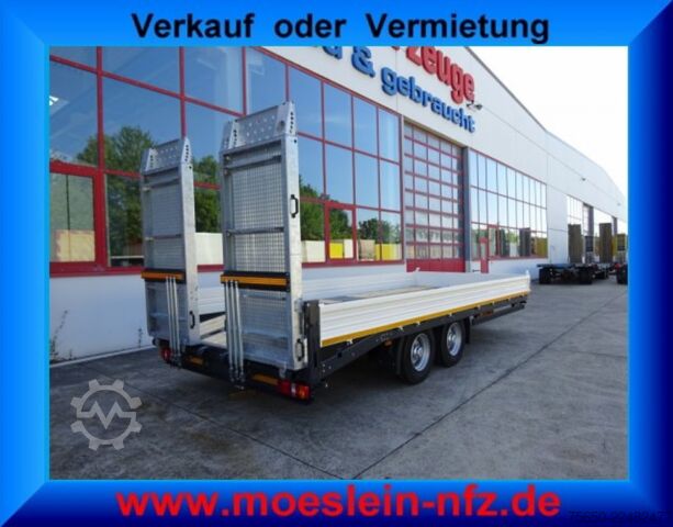 Low loader trailer Möslein TTT 11 5,2 BR Weiß  Neuer Tandemtieflader mit Breiten Rampen