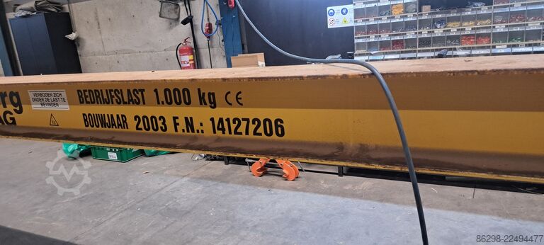 Single girder overhead crane Demag 15.124mm x 1.000 kg