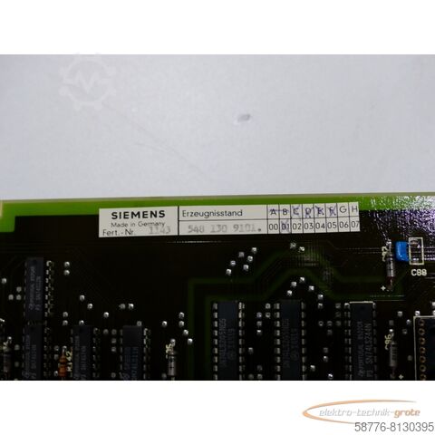 Siemens Komponente Siemens 6FX1113-0AA01 SINUMERIK MS100 E Stand F / 01 SN:1143 + 6FX1191-2AA00