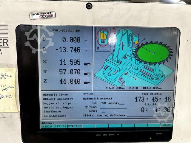 Saw-blade sharpening machine Walter Woodtronic NC 4 Loader