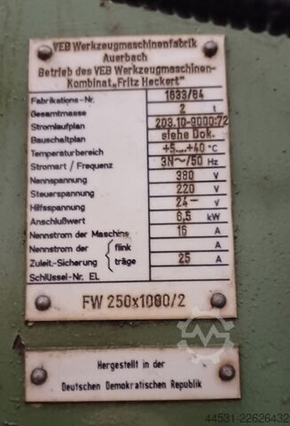 Universal Fräsmaschine Horizontal Auerbach FW 250 x 1000 / 2