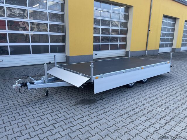 Dreiseitenkipper Anhänger Saris PL 406 204 2700 + Schienen 406cm x 204cm