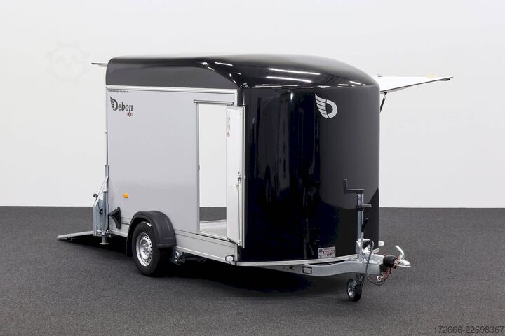 Box trailer Debon CHEVAL LIBERTE DEBON C400 WABENKERN ROADSTER SCHWARZ +SEITENKLAPPE LINKS +SEITENTÜR