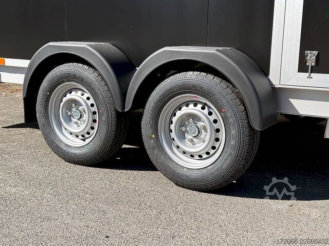 Box trailer Vezeko TK C 27.40 | BLACK | RAMPE | SEITENTÜR 405X184X205CM 2700KG AERO KOFFERANHÄNGER