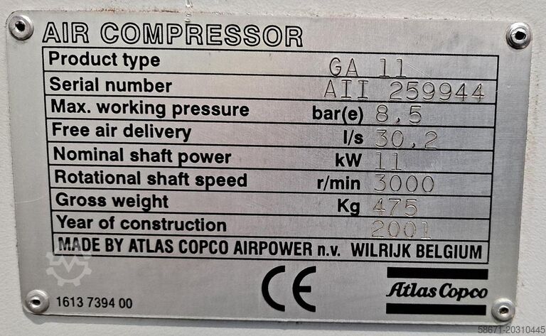 Schraubenkompressor Atlas Copco GA11