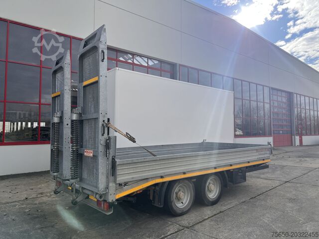 Low loader trailer Möslein TTS 11 Schwebheim  Tandemtieflader, Breite Rampen, Wenig Benutzt