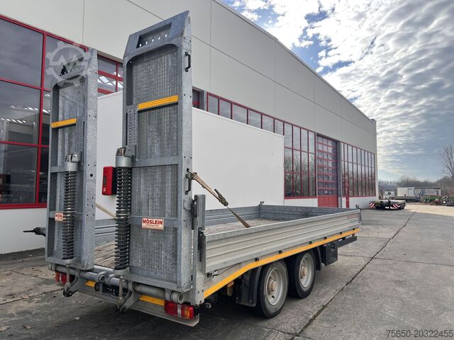 Low loader trailer Möslein TTS 11 Schwebheim  Tandemtieflader, Breite Rampen, Wenig Benutzt