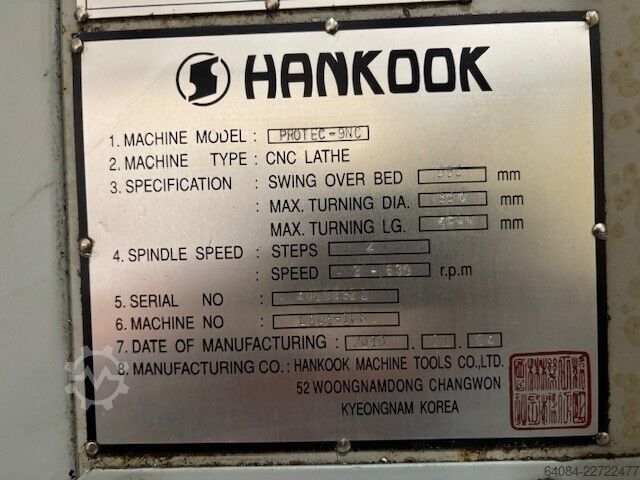CNC lathe Hankook PROTEC-9NC
