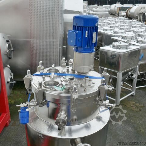 198 Liter heiz-/kühlbarer Druckbehälter aus V4A mit Propellerrührwerk Bioengineering B0056