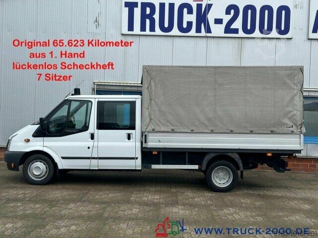 Transporter mit Pritsche & Plane Ford Transit FT 460 DoKa 7 Sitzer Nur 65.623KM 1.Hand