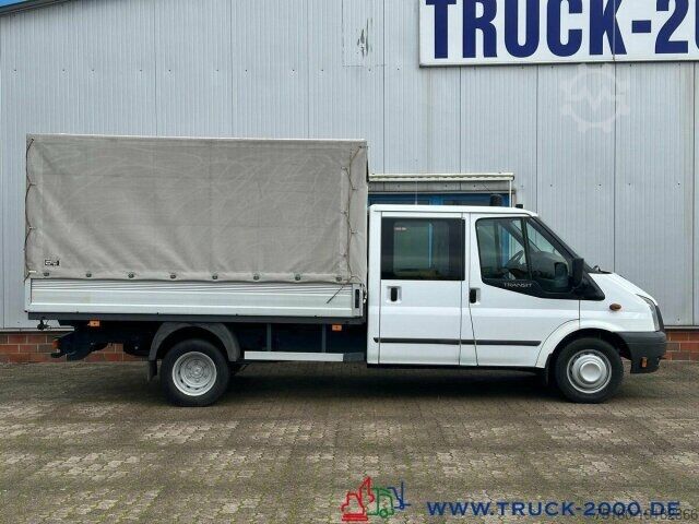 Transporter mit Pritsche & Plane Ford Transit FT 460 DoKa 7 Sitzer Nur 65.623KM 1.Hand