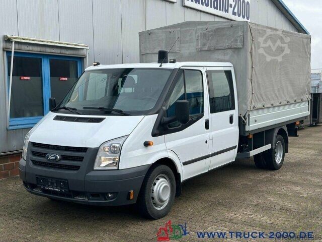 Transporter mit Pritsche & Plane Ford Transit FT 460 DoKa 7 Sitzer Nur 65.623KM 1.Hand