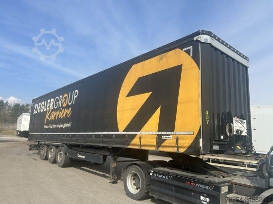 Open semitrailer with tarp KRONE SD PLANENAUFLIEGER LIFTACHSE, KRONE-ACHSE, PALETTENKASTEN, EDSCHA-VERDECK MEHRERE EINHEITEN