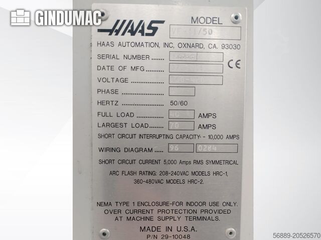 VERTIKALES BEARBEITUNGSZENTRUM HAAS VF 11/50 (2011)